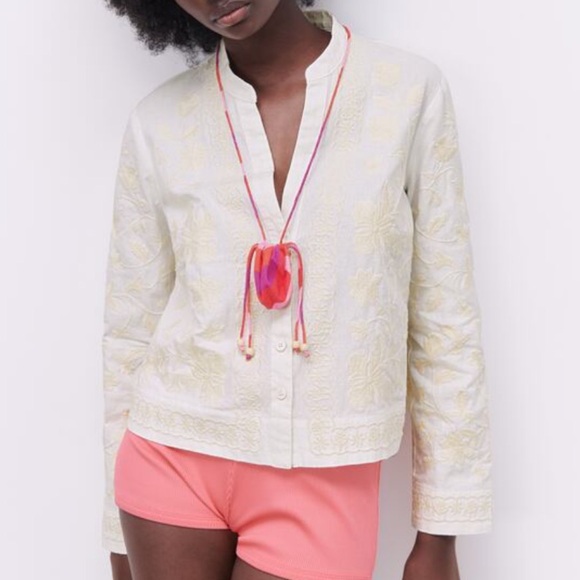 Zara Embroidered Overshirt - Picture 1 of 6